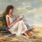 Reading by the Sea - Sold